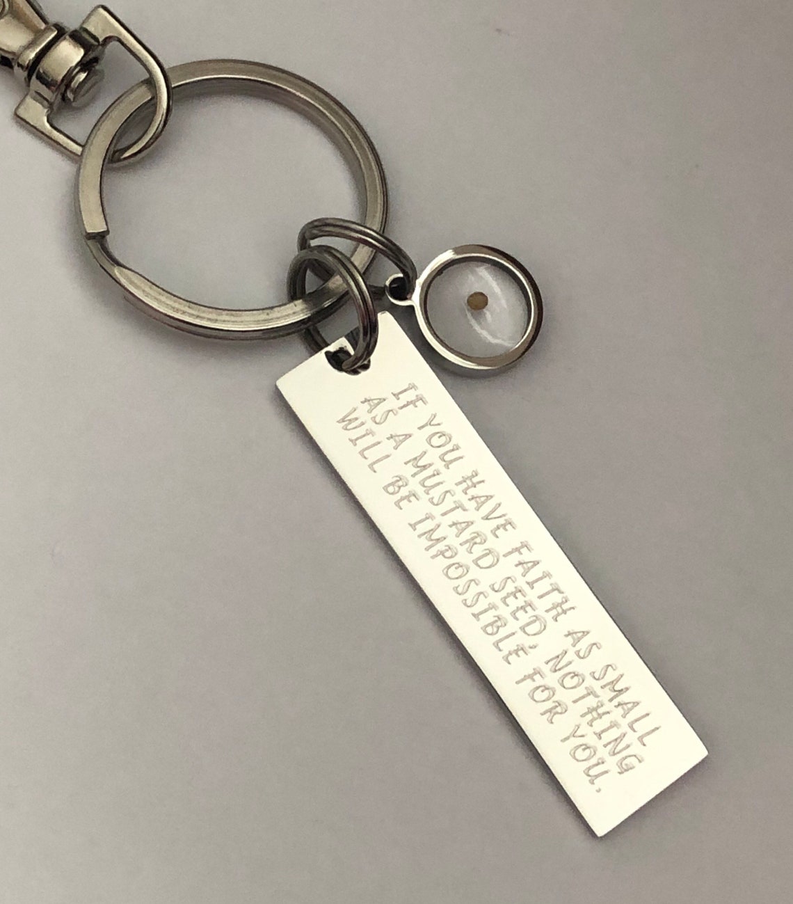 Mustard Seed Key Chainif You Have Faith as Small as a Mustard Etsy