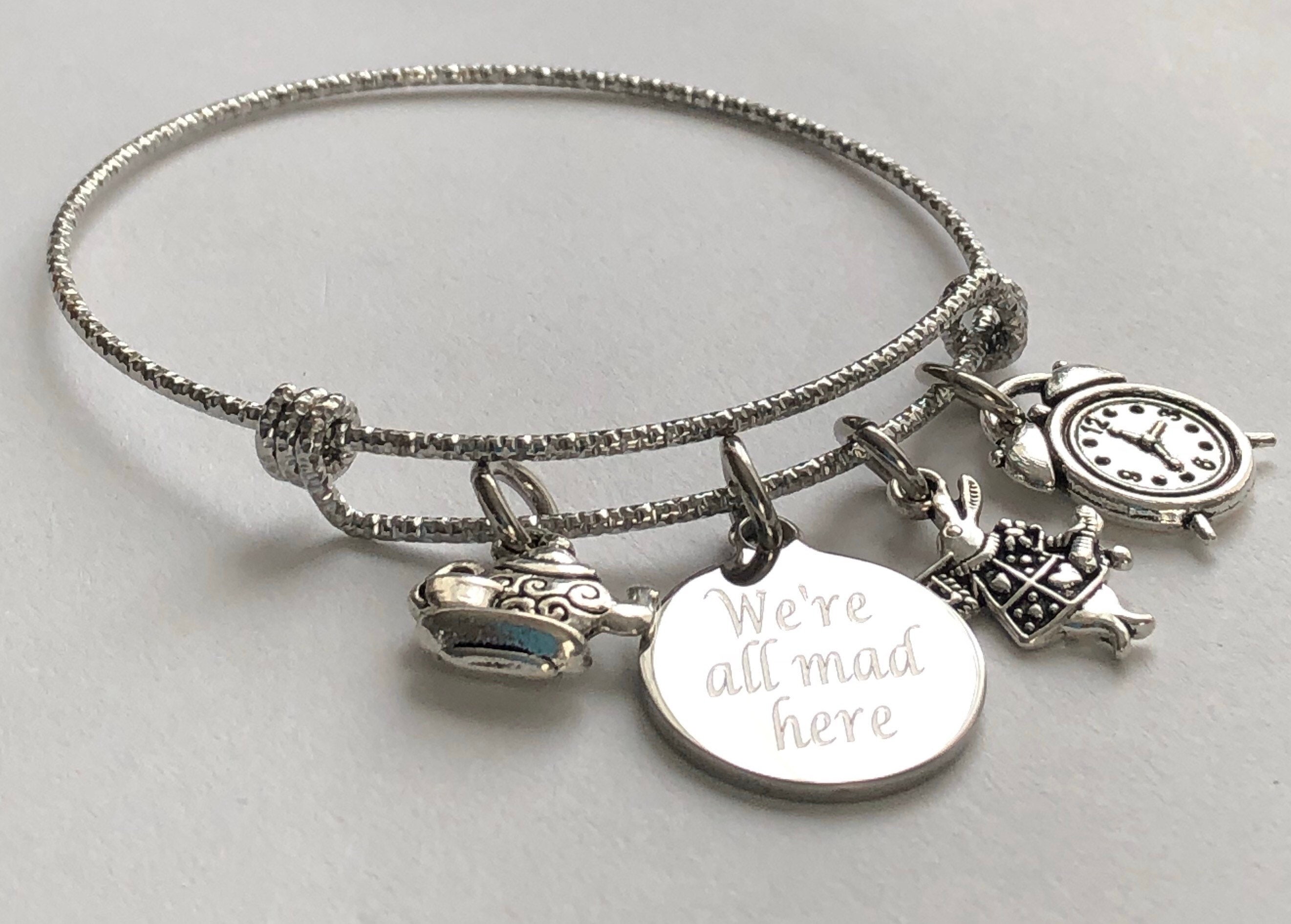 Alice in wonderland Bracelet bangle bracelet adjustable bracelet-with…