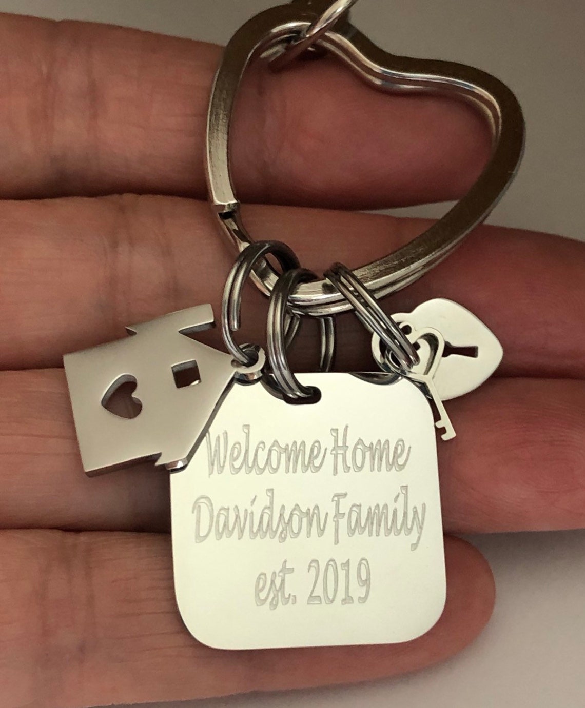 Home Keychain Personalized Housewarming Gift Etsy