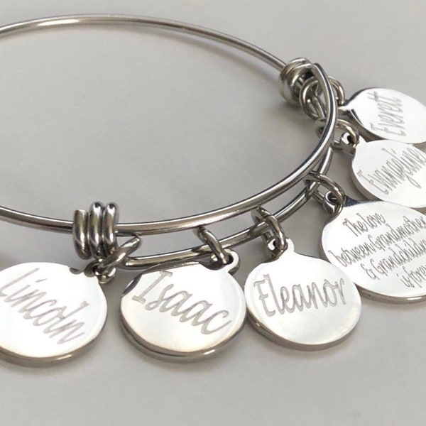 Grandmother Bracelet-The love between Grandmother and Grandchildren is forever-with grand children names-personalized grandmother bracelet