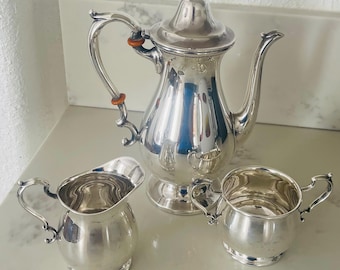 Vintage 1940’s Sterling Silver Fisher 3 Piece Tea set-weight 585.9 grams
