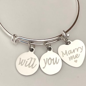 Will You Marry Me-Proposal bracelet-Wedding engagementgreat for stacking and layering