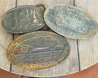 Bundle of 3 vintage Belt Buckles - very rough condition-some rust