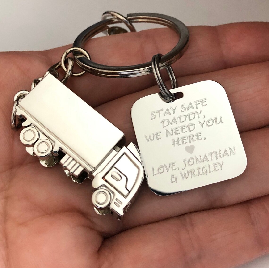 Truck Driver Key Chainpersonalized Key Chain Fathers Day Etsy
