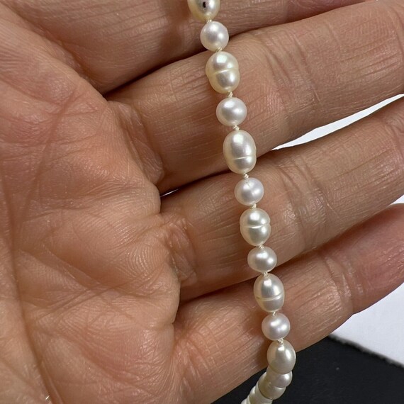 Vintage Rice Pearl Necklace 20" and Blister Pearl… - image 8
