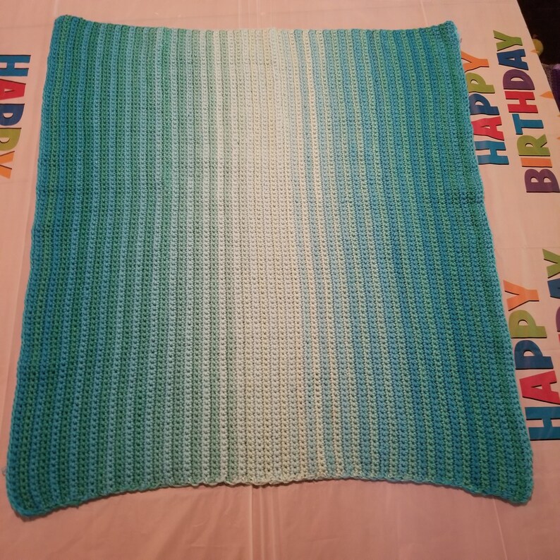 Blue Ombre Baby Blanket Etsy