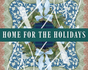 PRE ORDER Home for the Holidays Chinoiserie Inspired Christmas Mahjong Mat | Neoprene Mahjong Mat | Winter Game Mat | Holiday Gifts