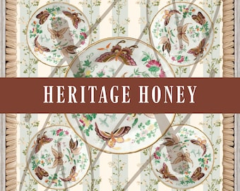 PREORDER Heritage Honey Luxury American Mahjong Mat 31.5x31.5 With Bag – Neoprene Floral Chinoiserie Game Mat – Designer Inspired Mahj Gifts