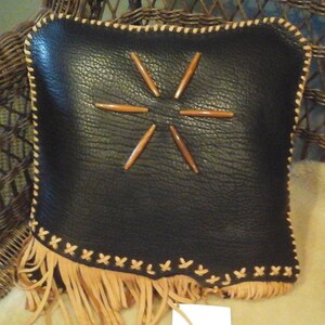 Black & Sand Bison Pillow (24-EP3)