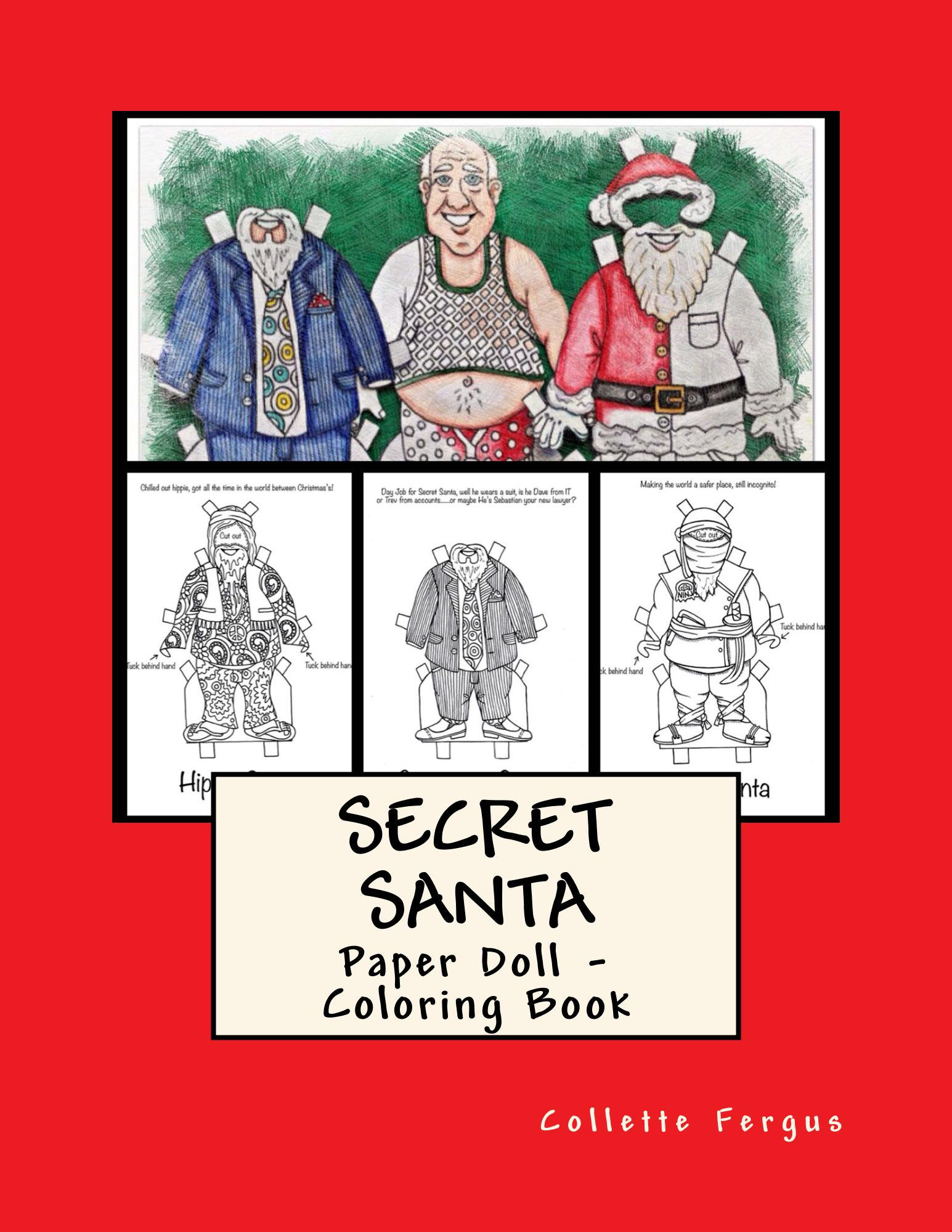 Download Secret Santa Paper Doll Coloring Book Digital Book To Print Etsy