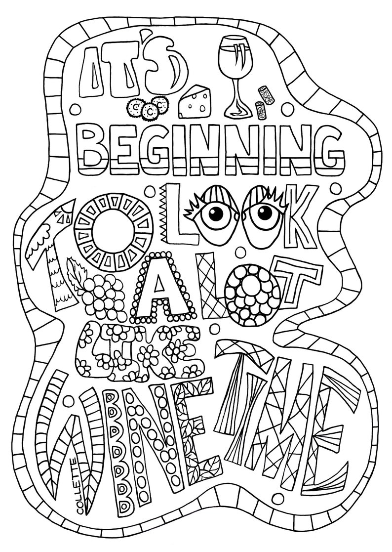 Coloring Book To Print And Color Chardonnay Minx Party Girl Digital Art Collectibles Vadel Com