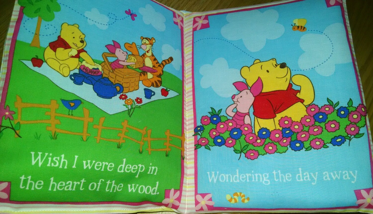 Rag quilt Soft fabric book Winnie the Pooh Season of Adventure 