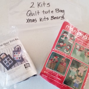 2 Kits  Quilt Tote  and Christmas Bears    #53