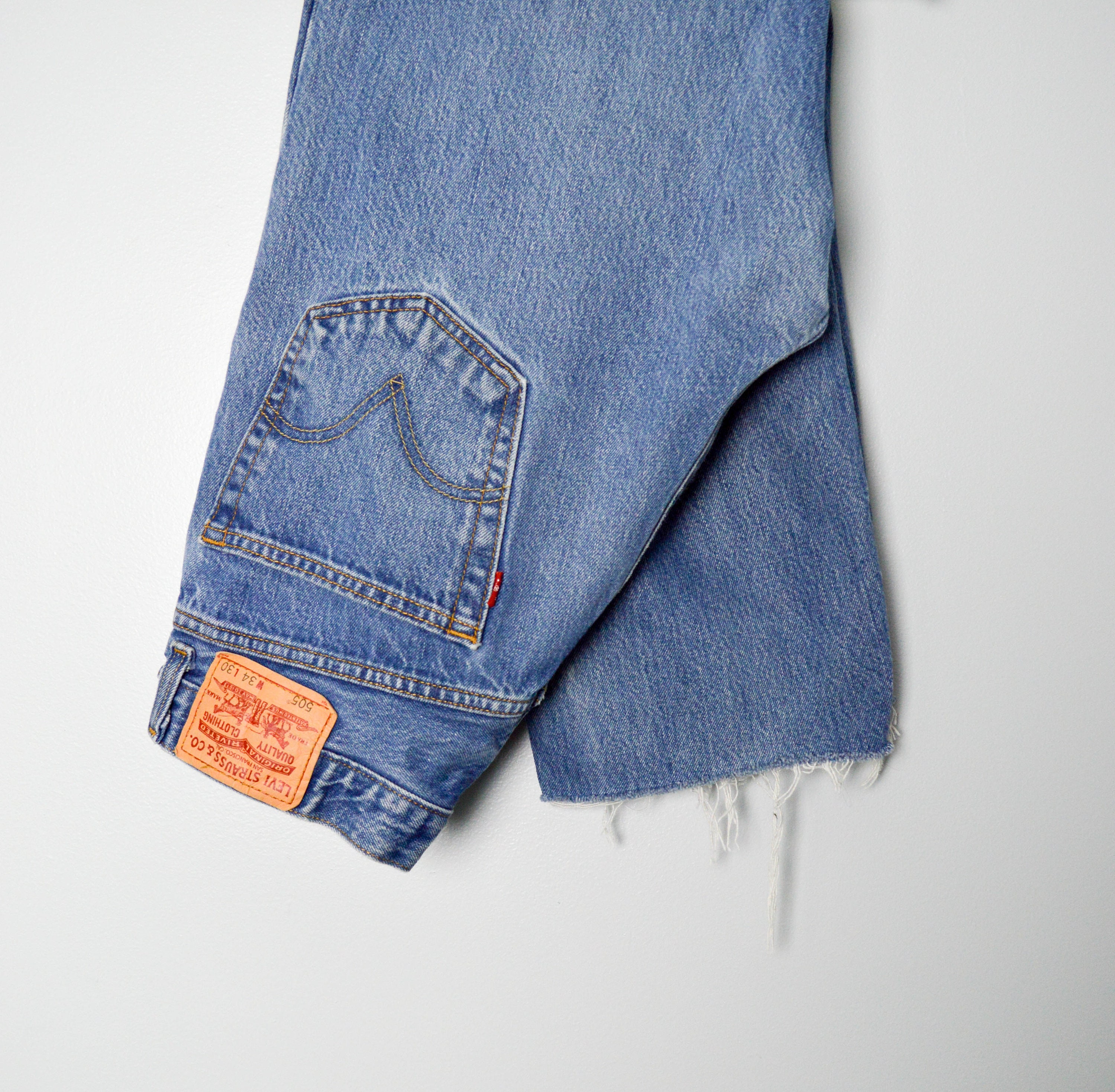 Cropped 505 Levis Jeans 34 Vintage Clothing 90s Clothing - Etsy