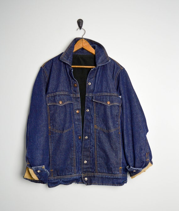 90s Lined Denim Jacket, Oversized Jean Jacket, 90s