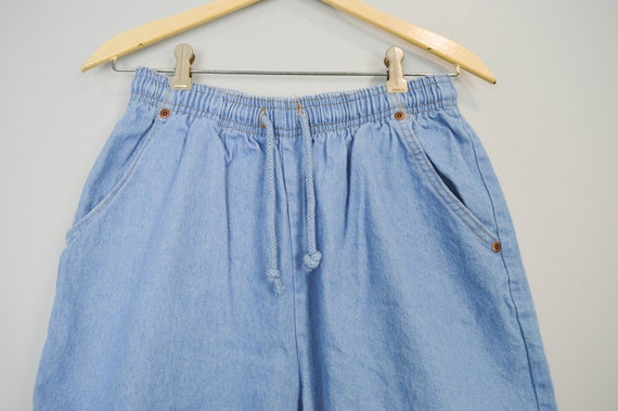 90s High Waist Jean Shorts Medium, Light Wash Sho… - image 2