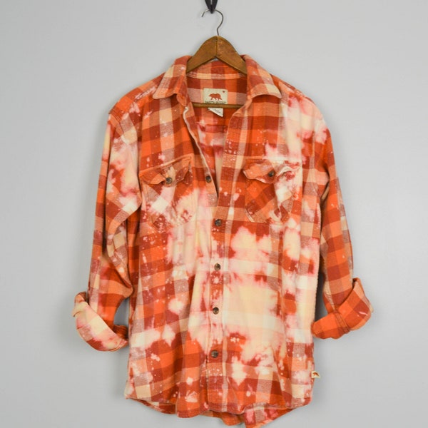 Orange Custom Hand Patchwork Flannel