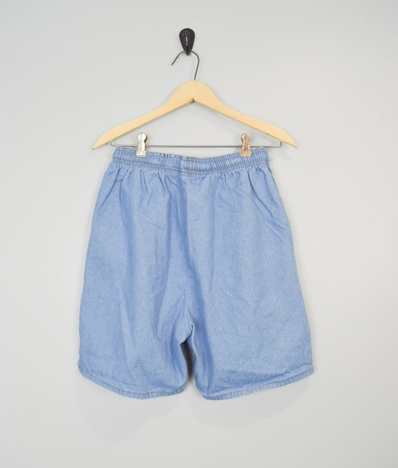 90s High Waist Jean Shorts Medium, Light Wash Sho… - image 3