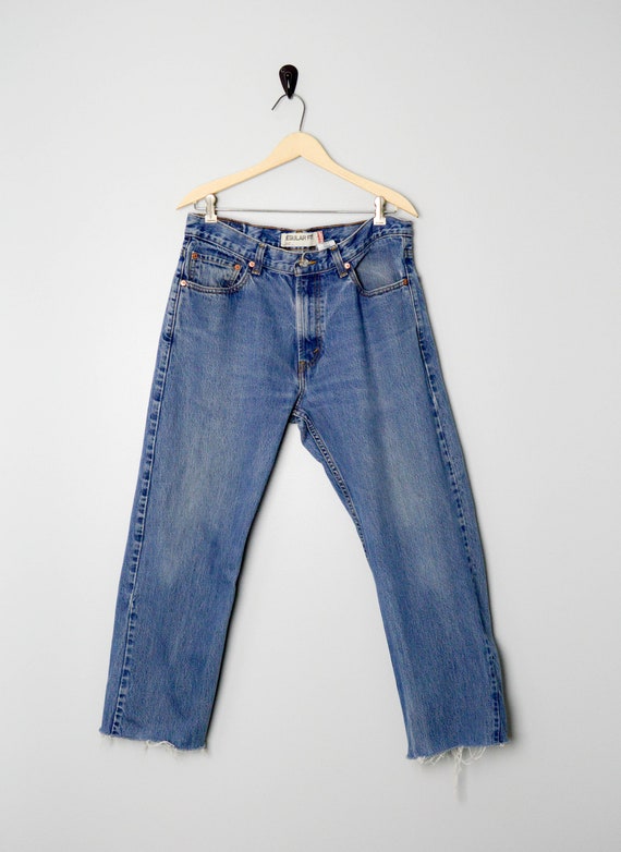 Cropped 505 Levis Jeans 34, Vintage Clothing, 90s… - image 2