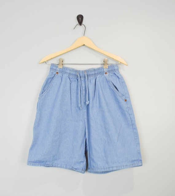 90s High Waist Jean Shorts Medium, Light Wash Sho… - image 1