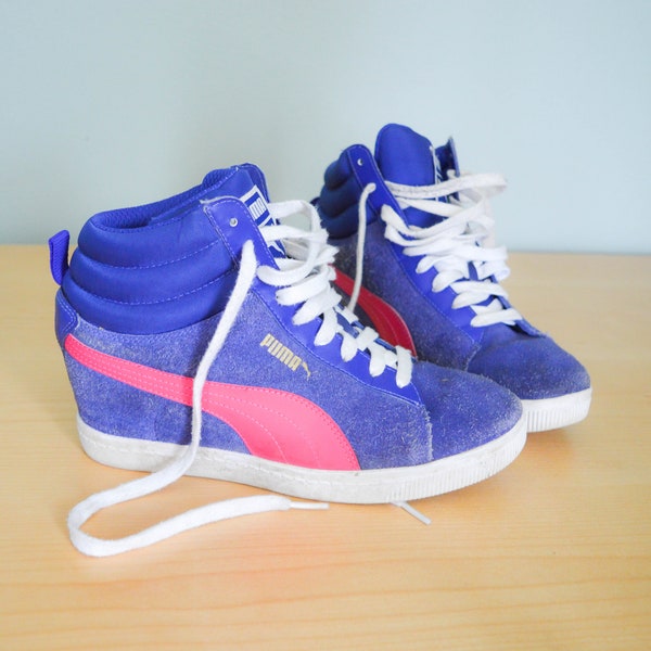 Vintage Suede Puma Hi Tops Sneakers 9, Vintage Puma Shoes, US 9, EUR 40, UK 6.5, Vintage Clothing, 90s Clothing, Hip Hop Shoes, High Tops