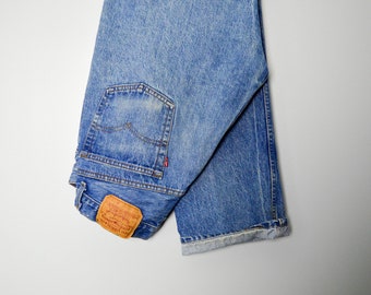 RARE 501-0113 Levis Jeans 33/34, Made in the USA, Vintage Clothing, Faded Levis, Button Fly Levis, Boyfriend Jeans, 90s Clothing, Streetwear