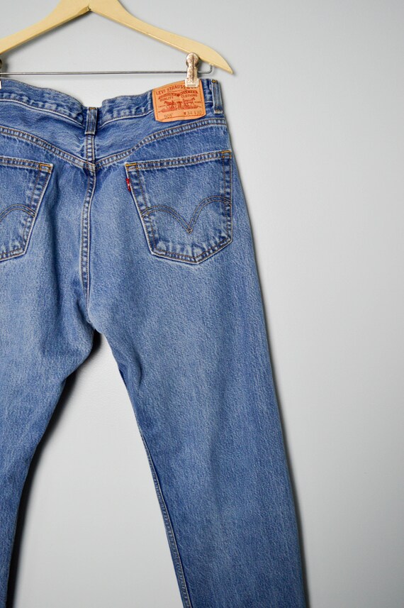Cropped 505 Levis Jeans 34, Vintage Clothing, 90s… - image 4