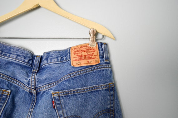Cropped 505 Levis Jeans 34, Vintage Clothing, 90s… - image 5