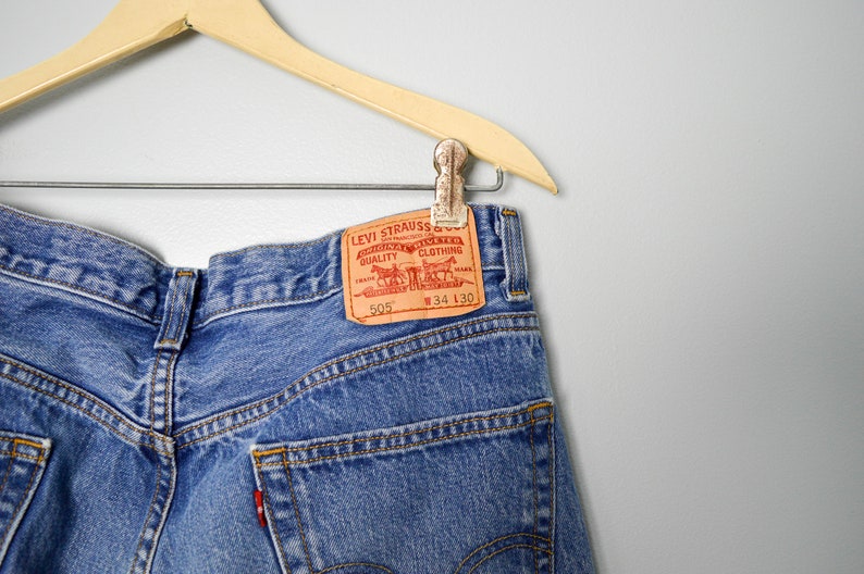 Cropped 505 Levis Jeans 34, Vintage Clothing, 90s Clothing, Boyfriend Jeans, Baggy Jeans, Boyfriend, 90s Jeans, Streetwear Grunge Jeans image 5