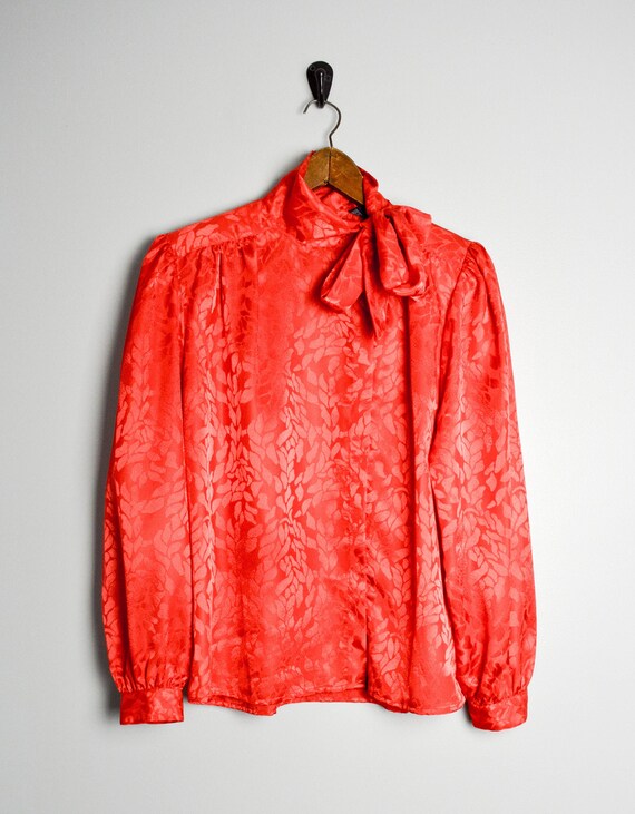 80s Red Blouse, Vintage Clothing, 80s Clothing, Se