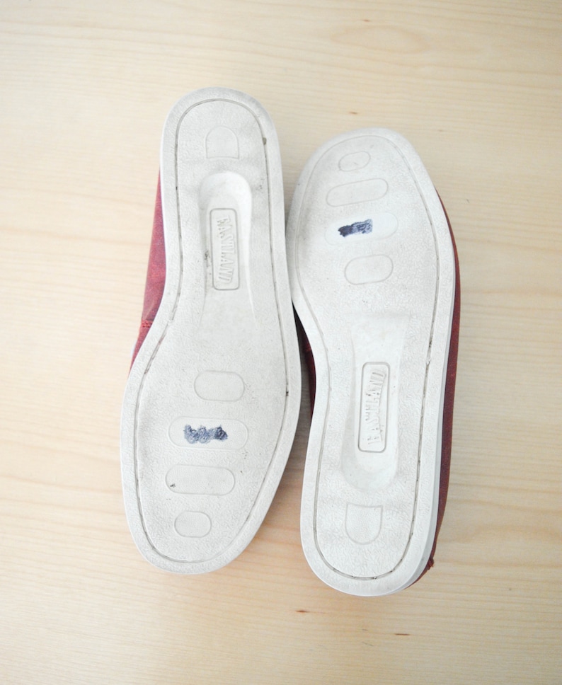 Vintage Shoes Retro Eastland Boat Shoes Vintage Leather Deck Shoes Leather Loafers Red Loafers Shoes Vintage Loafers Mens Size 12