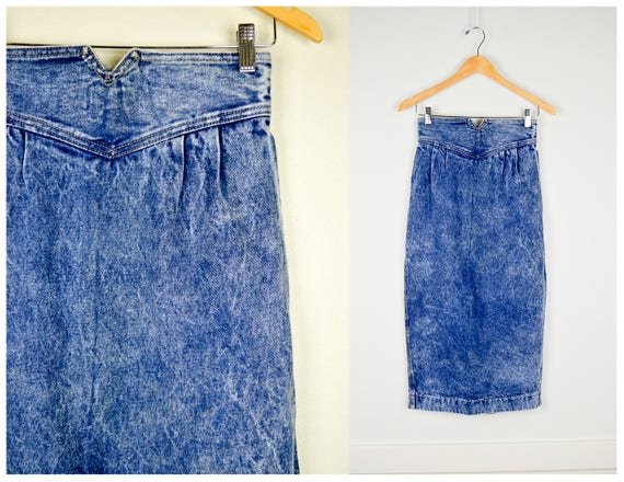 stone washed denim skirt