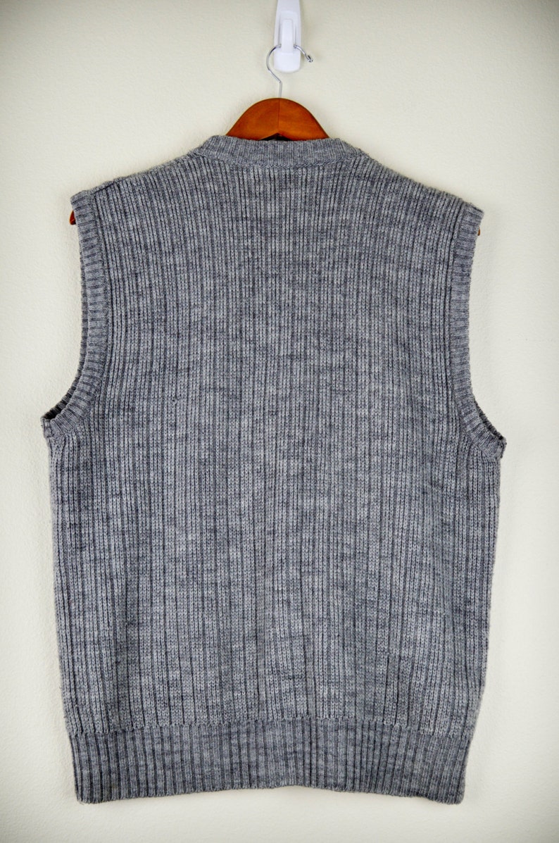 Vintage Sweater Vest Size XL Gray Sweater Vest Grandpa | Etsy