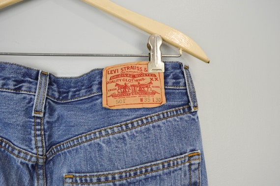 Vintage Distressed 501 Levis Jeans 33/34W, Vintag… - image 6