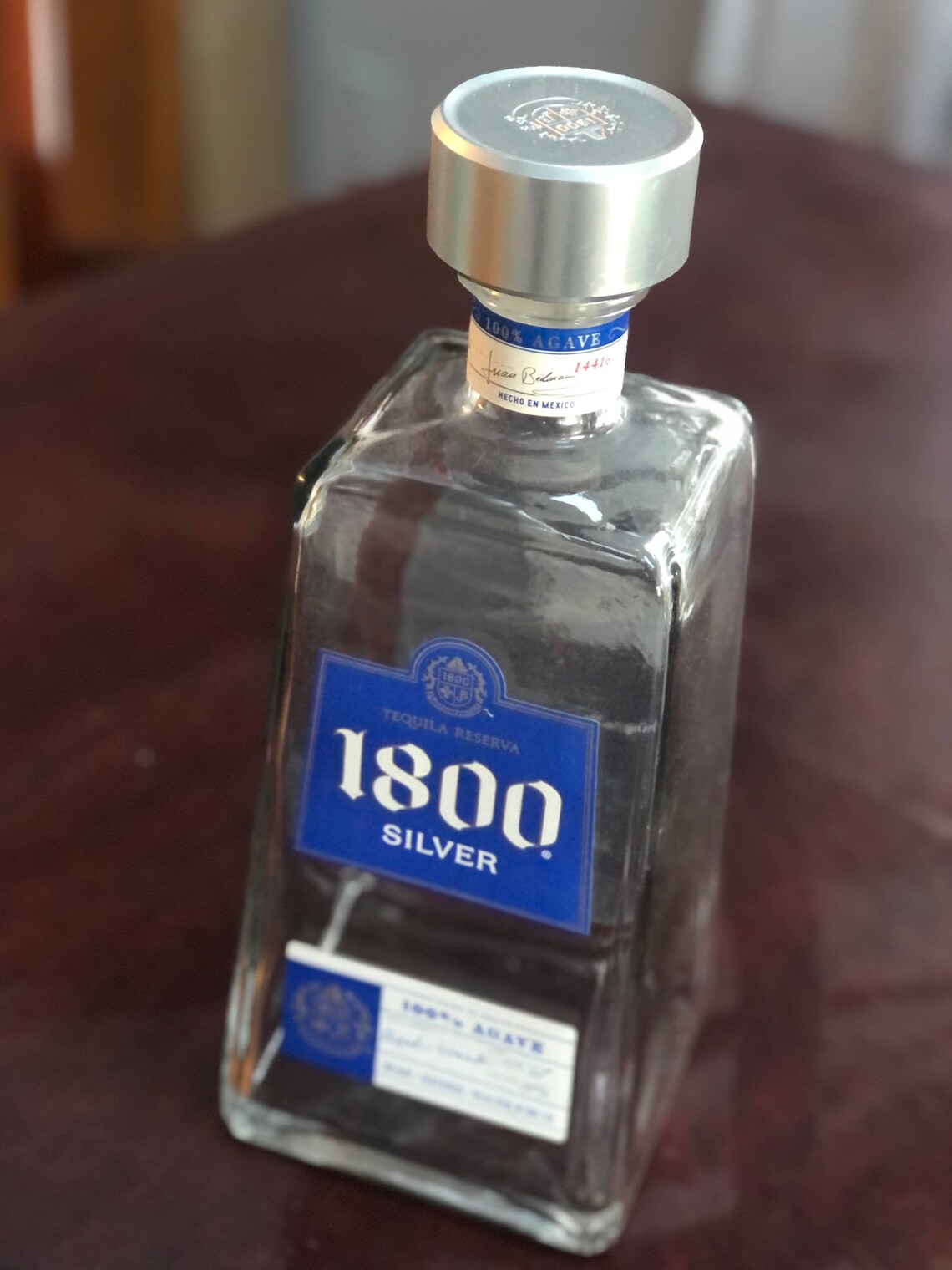 Empty Liquor Bottle 1800 Silver BIG Bottle 1.75L Etsy