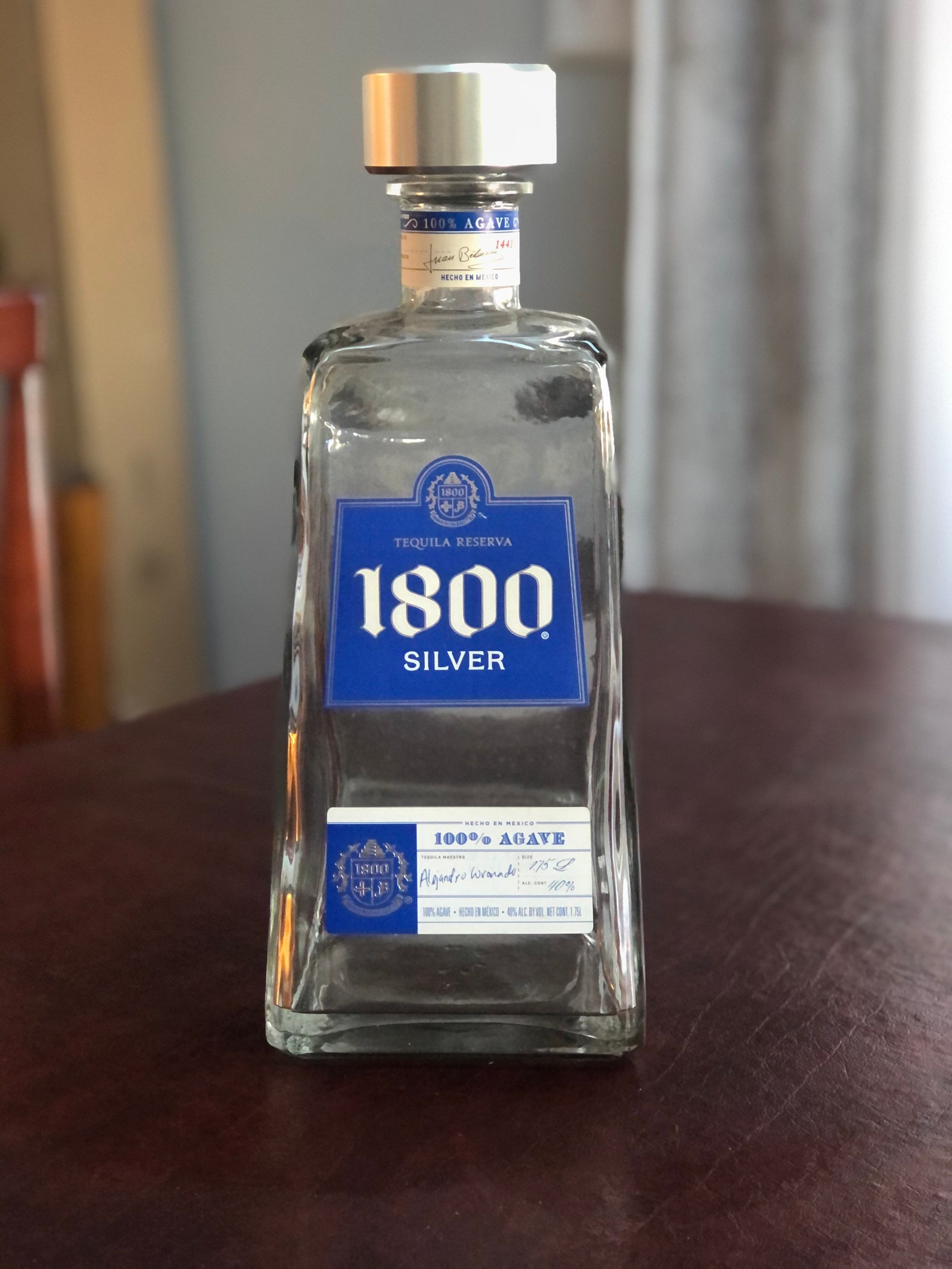 Empty Liquor Bottle 1800 Silver BIG Bottle 1.75L Etsy