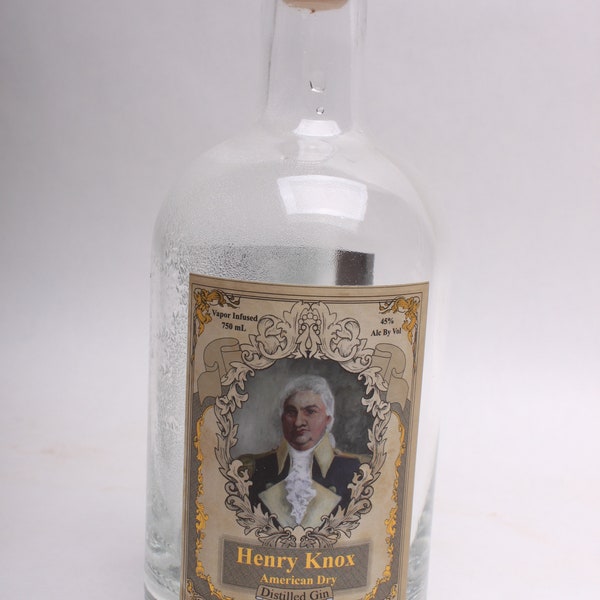 Empty Liquor Bottle -- Henry Knox Gin 750 ml