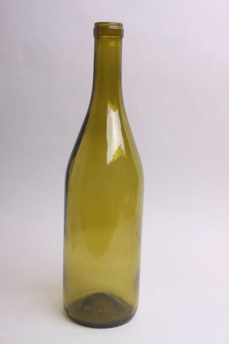 Olive Green Wine Bottle Any Quantity Elegant Profile Etsy