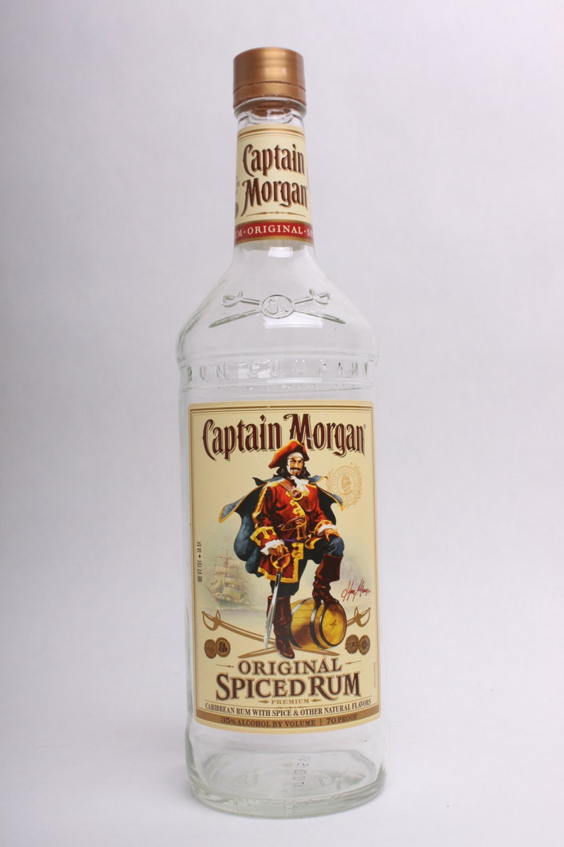 Empty Liquor Bottle Captain Spiced Rum Various Etsy
