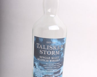 Garrafa de licor vazia - Talisker Storm Single Malt Scotch Whisky 750 ml
