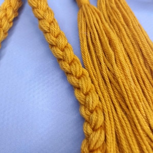 Mustard Yellow Braided Rope Belt: Mercerized Cotton Tie Belt