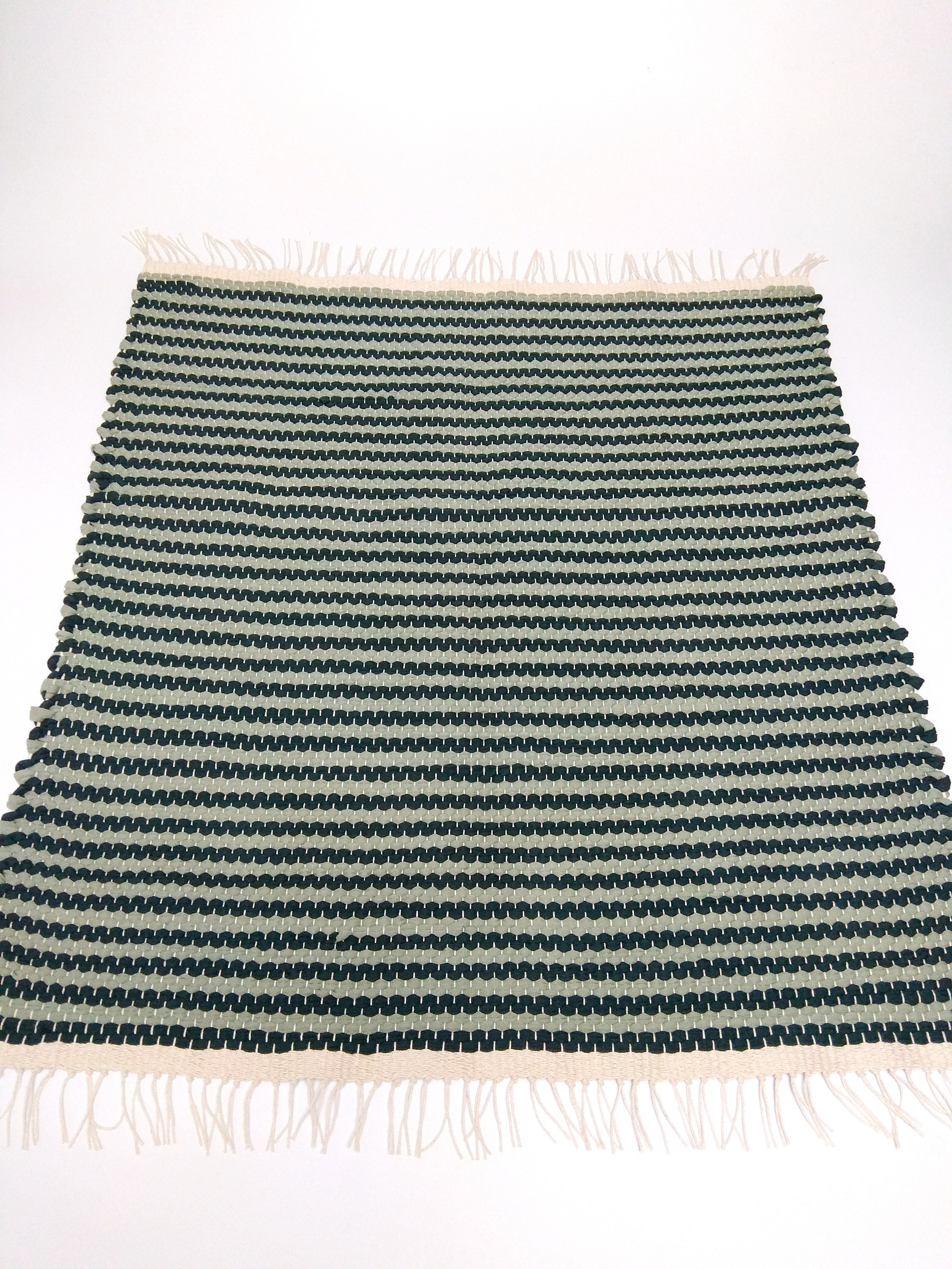 Handwoven Cotton Rag Rug Custom Bath Mat Indoor Mat Small Etsy