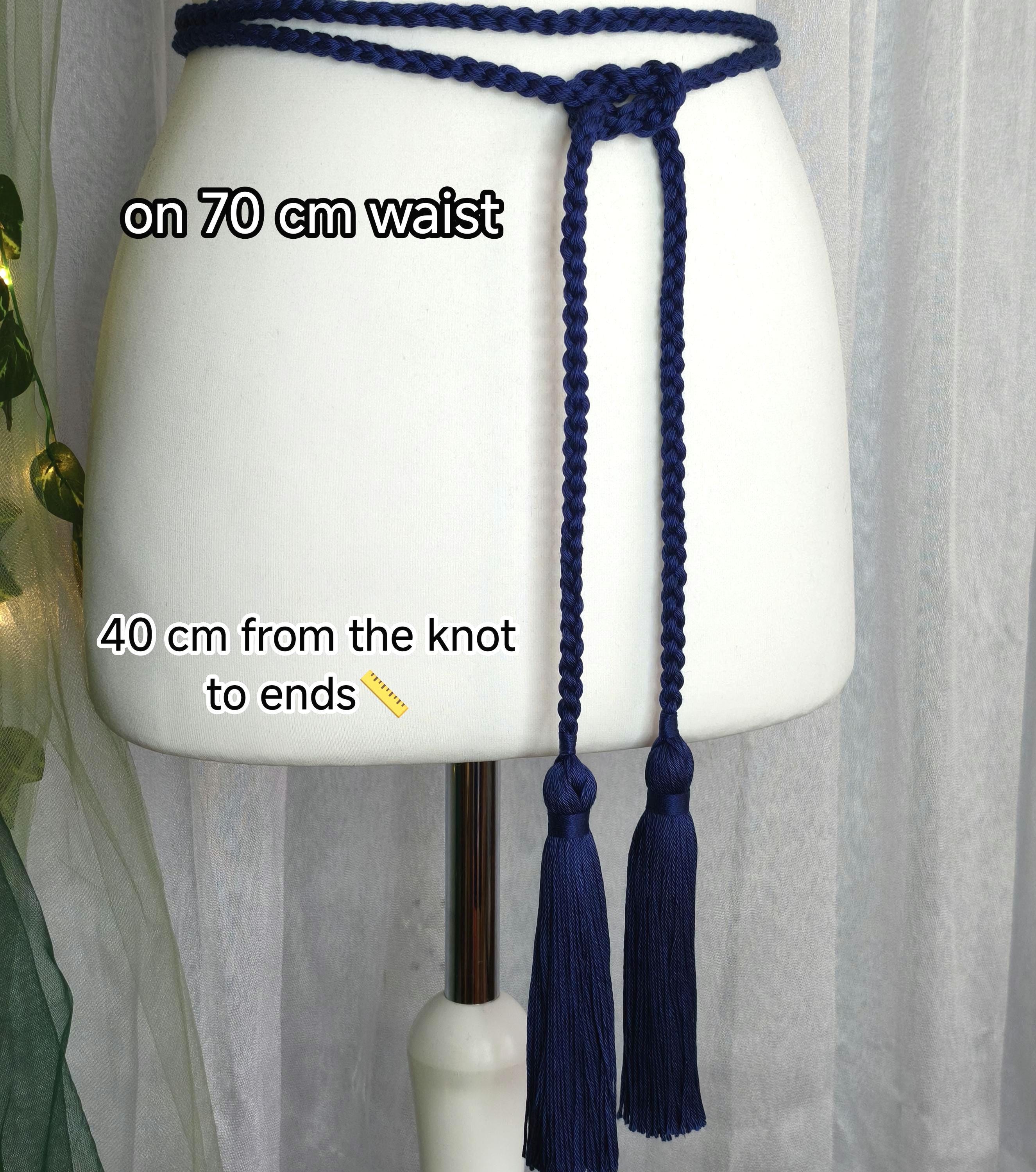 9394 Women Braided Waist Belt Skinny Woven Tassel For Dress Women main image 3