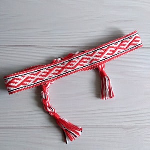 Mens Handwoven Slavic Headband: Traditional Costume Accessory