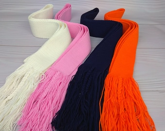 Hand Woven Cotton Sash Belt: Waist Band, Custom Tie Belts