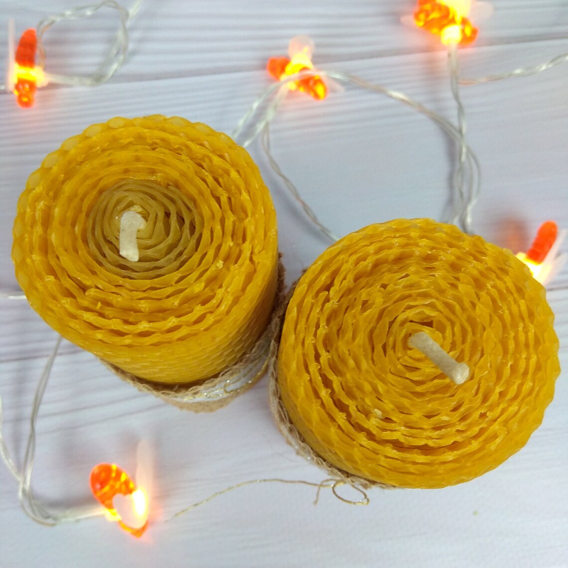 Beeswax Candles 2 pcs Honey Candles Pure Beeswax Etsy