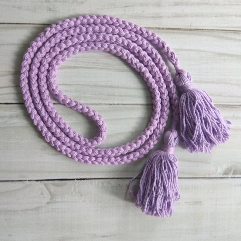 Braided Boho Belts Handmade Cotton Rope Belt with tassels Etsy