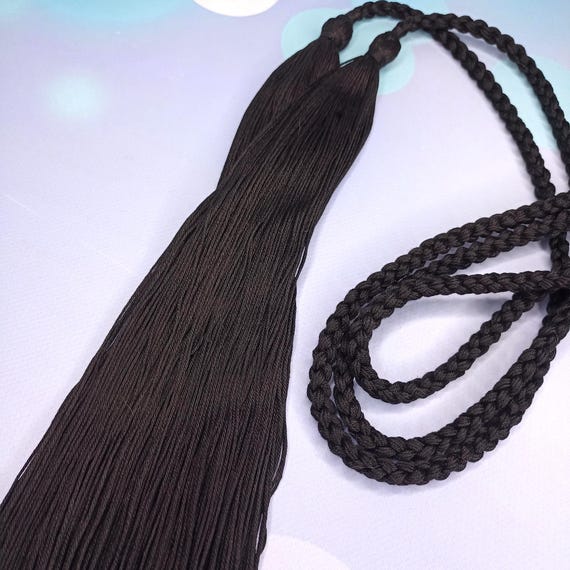 Long Tassels Black Rope Belt Made of Cotton - Etsy display picture 1