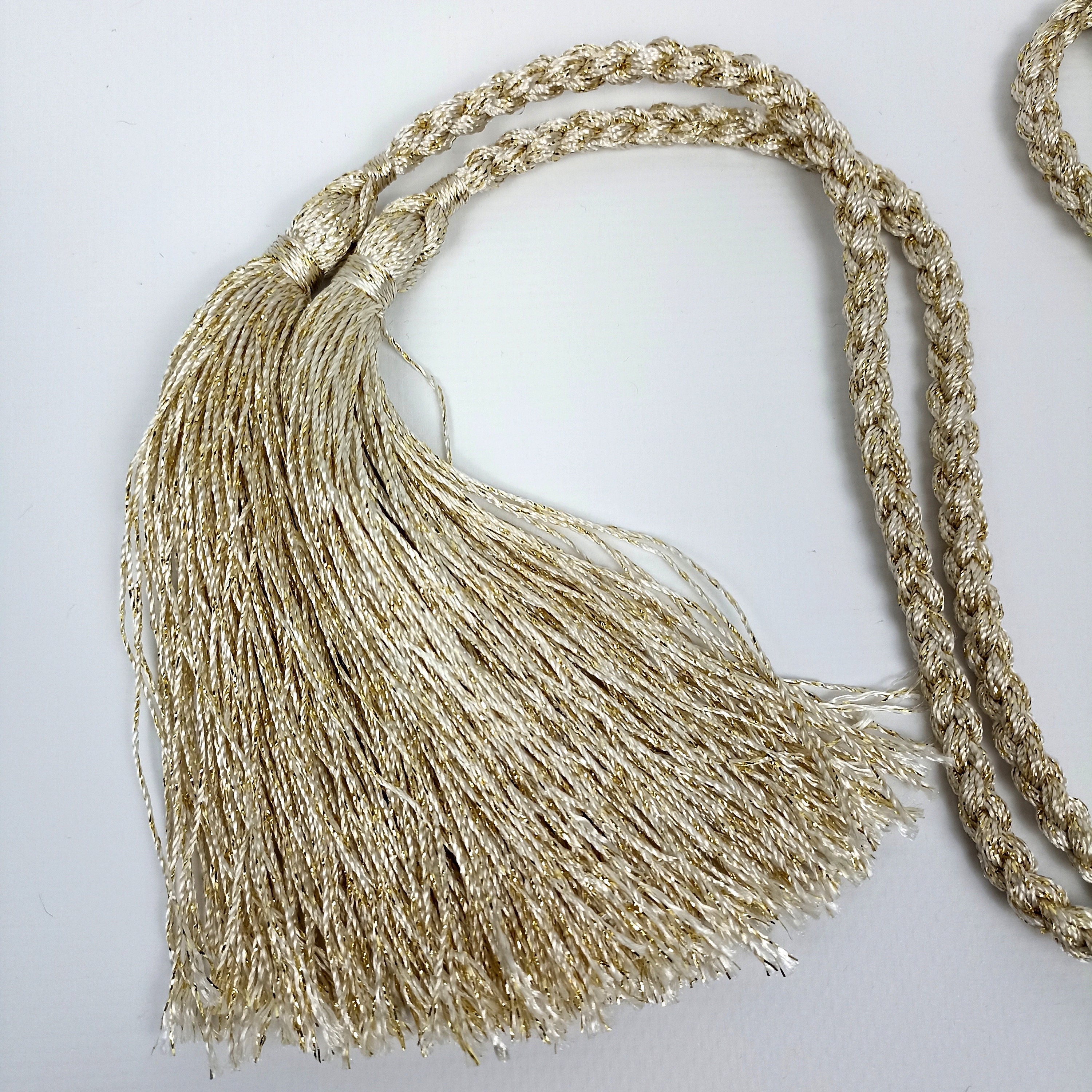 Nautical Gold Tone Rope Chain Belt with Tassel Adjustable Waist up to 36\