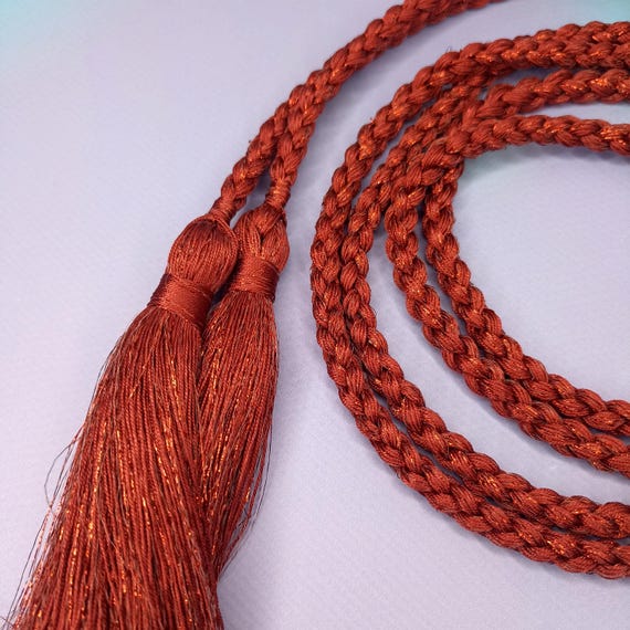 Burgundy Tassel Rope Belt Burgundy Tassel Rope Belt | eBay main image 2